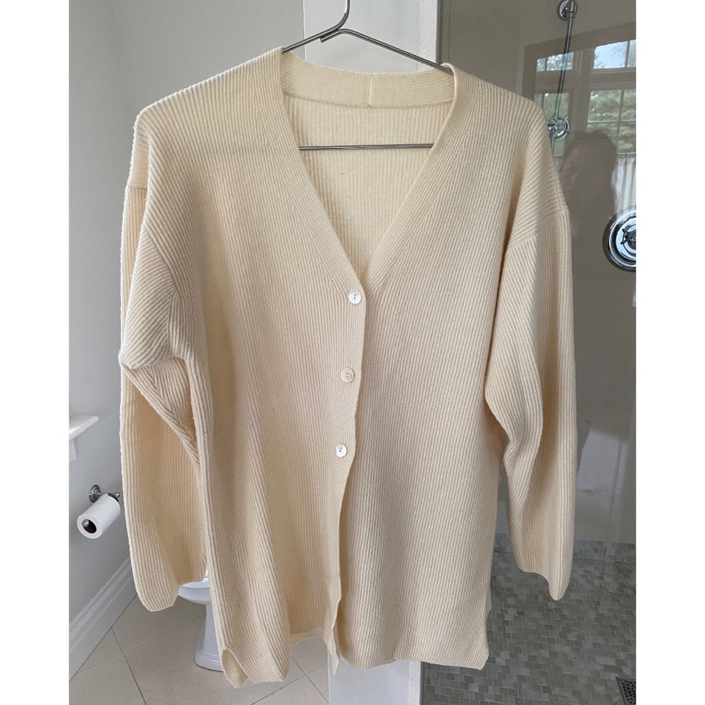 Ann Taylor Cashmere oversized rib cardigan